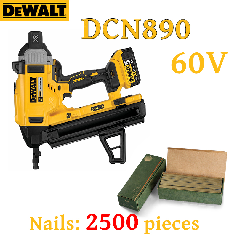 DEWALT DCN890-SJ kefe nélküli elektromos körömpisztoly, 60 V-os lítium akkumulátor (ingyenes 2500 szög)